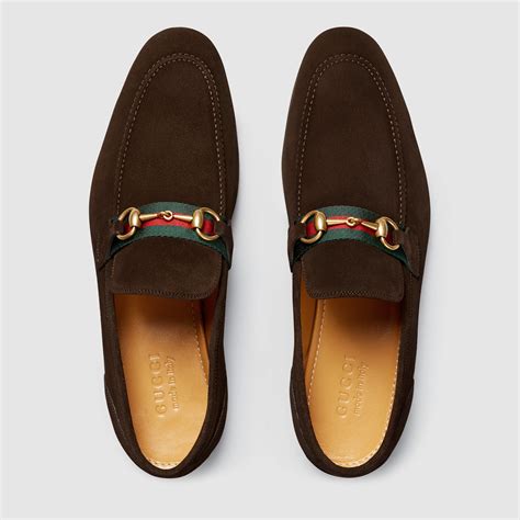 gucci brown suede classic horsebit loafer|gucci horsebit detailed leather loafers.